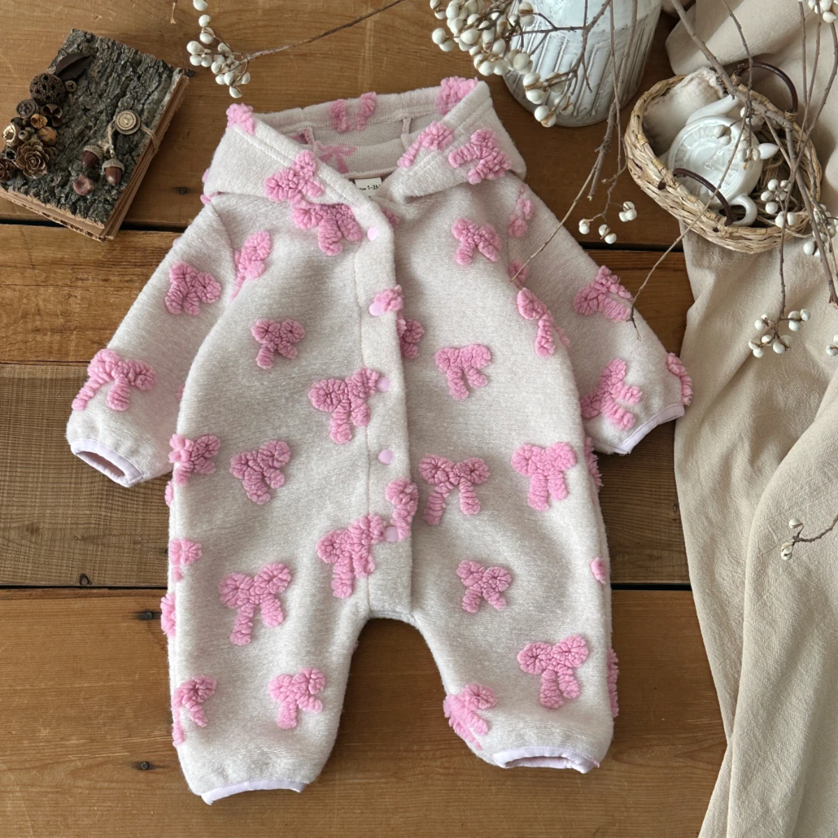 Baby Girls Hooded Romper 3D Bo - đánh giá và giá Newborn Baby Girl Romper Floral