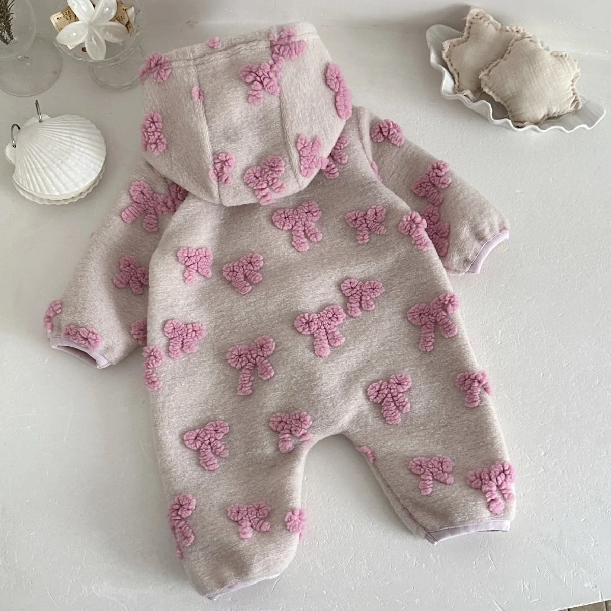 Baby Girls Hooded Romper 3D Bo - đánh giá và giá Newborn Baby Girl Romper Floral