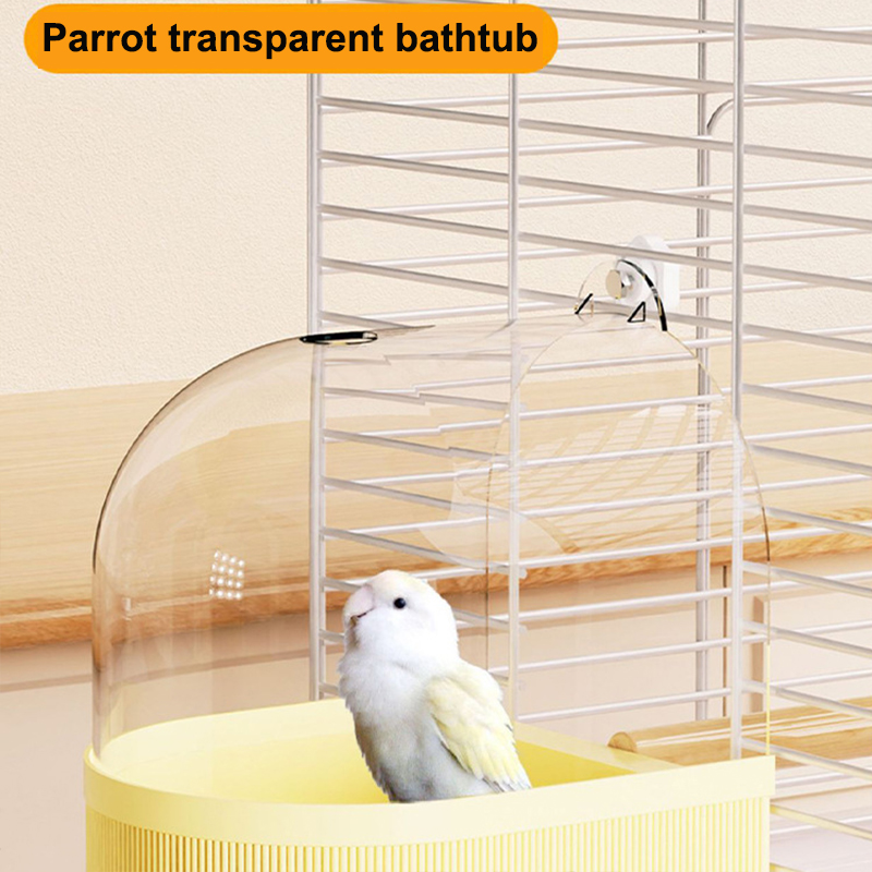 Parrot transparent bathtub. It - đánh giá và giá Feeding